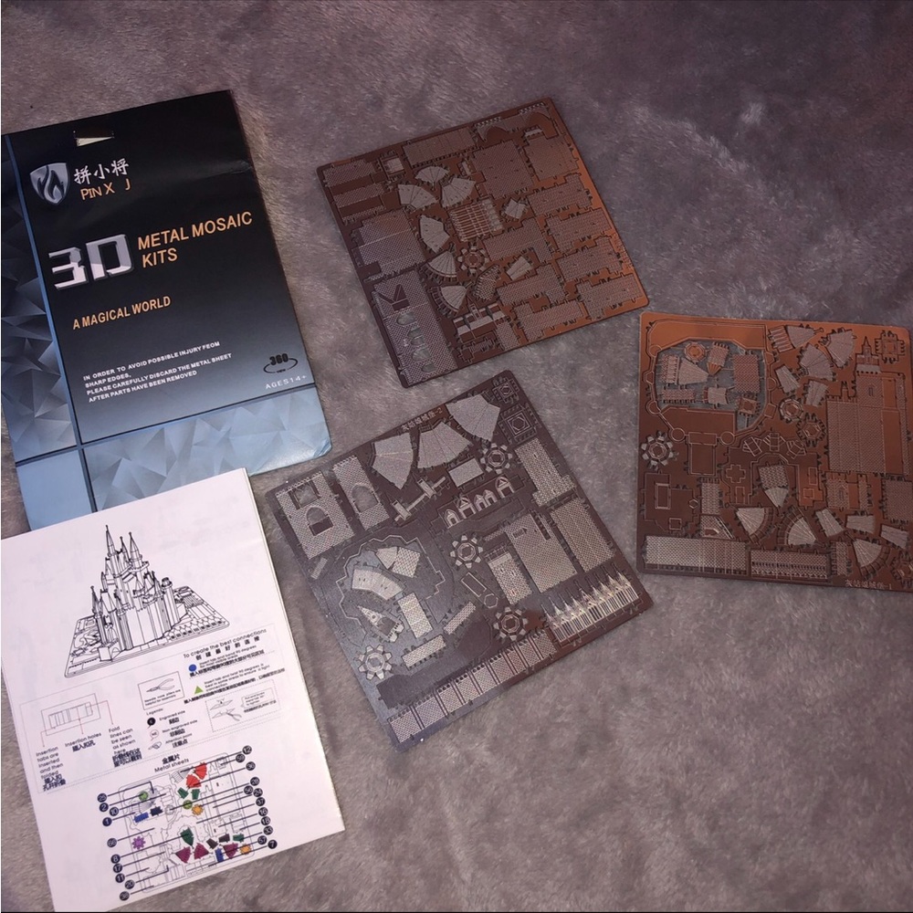3D Metal Mosaic Kit Puzzle Castle looking like Disney Land Model Building  Kit